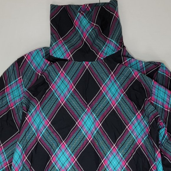 Marc Cain Womens Long Sleece Turtle Neck Shirt Black Turquoi Brand New with Tags - Picture 6 of 7